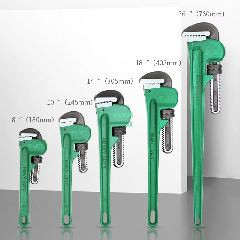 LAOA Heavy Duty Pipe Wrench 8 10 14 Inch Cr-V Steel Plumbing Anti-rust Anti-corrosion Hand Tools