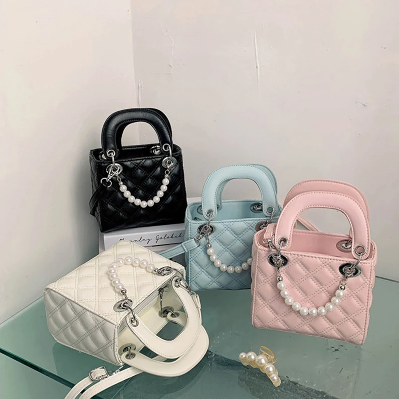 

Женская сумка через плечо, кожаная сумка-тоут с цепочкой, украшенная стразами, 2021