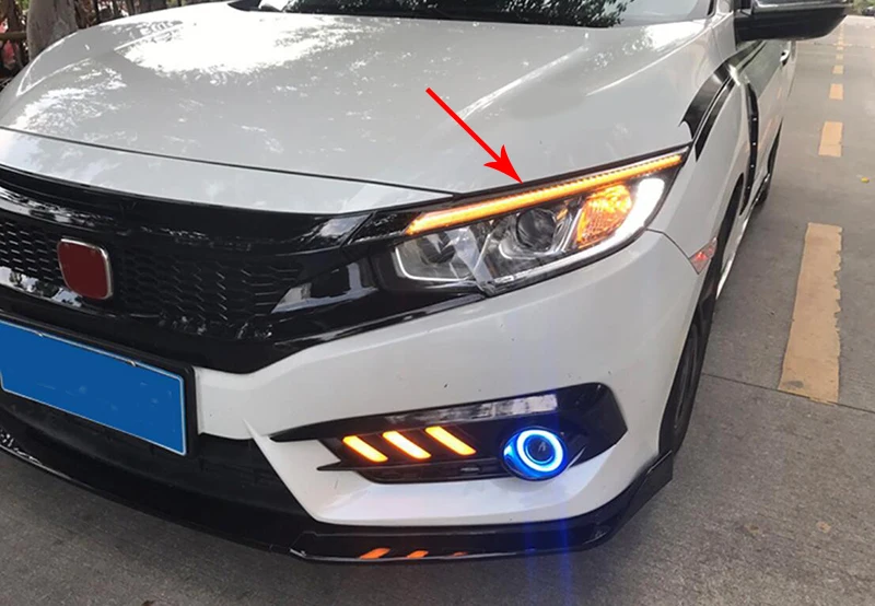 Дневные ходовые огни DRL мигание вода течет светодиодные фары для бровей желтый