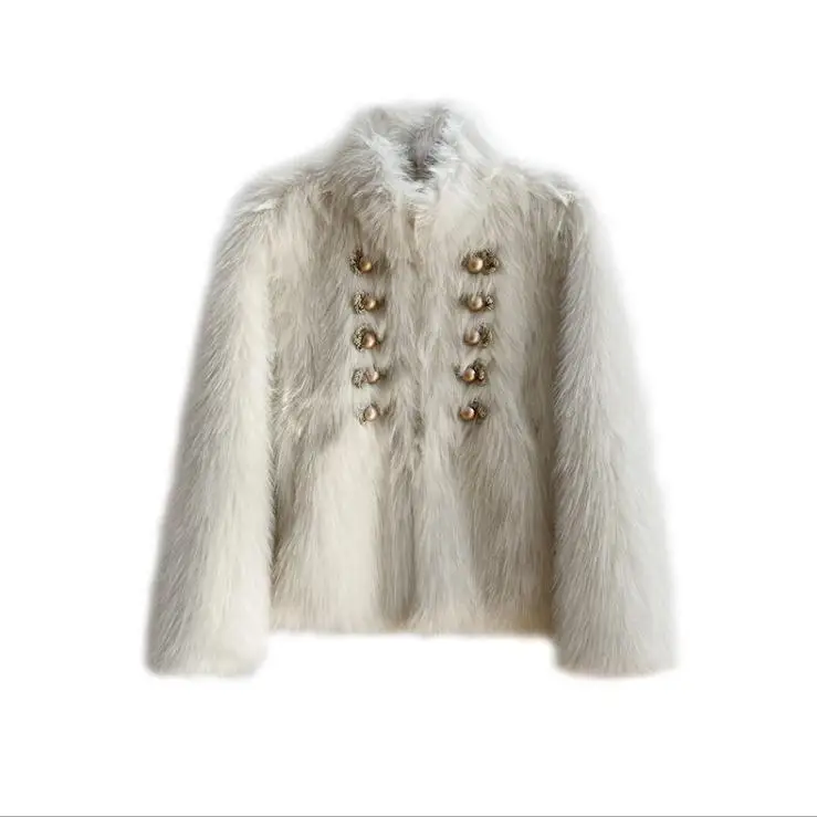 White Women Fashion Imitation Fox Fur Jackets New Sexy Winter Autumn Vintage Artificial Fur Coats Куртка Зимняя Женская Jb30