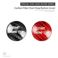 1pcs redblack real carbon fiber start stop engine button sticker for land rover discovery 4 v8 she 2010 2016