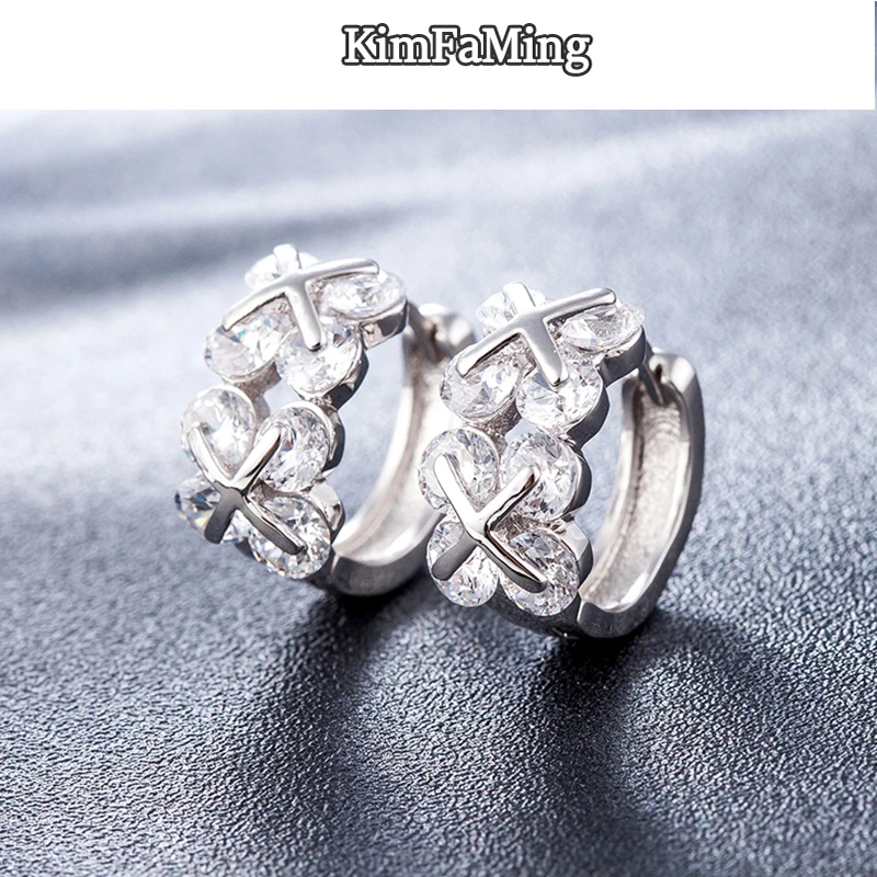 

Fashion Lady Clip Earrings White Zirconia Jewelry Party Gift Promotion CLE019
