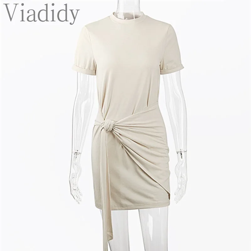 

Summer Women Bandage Design Short Sleeve Mini A-Line Dress