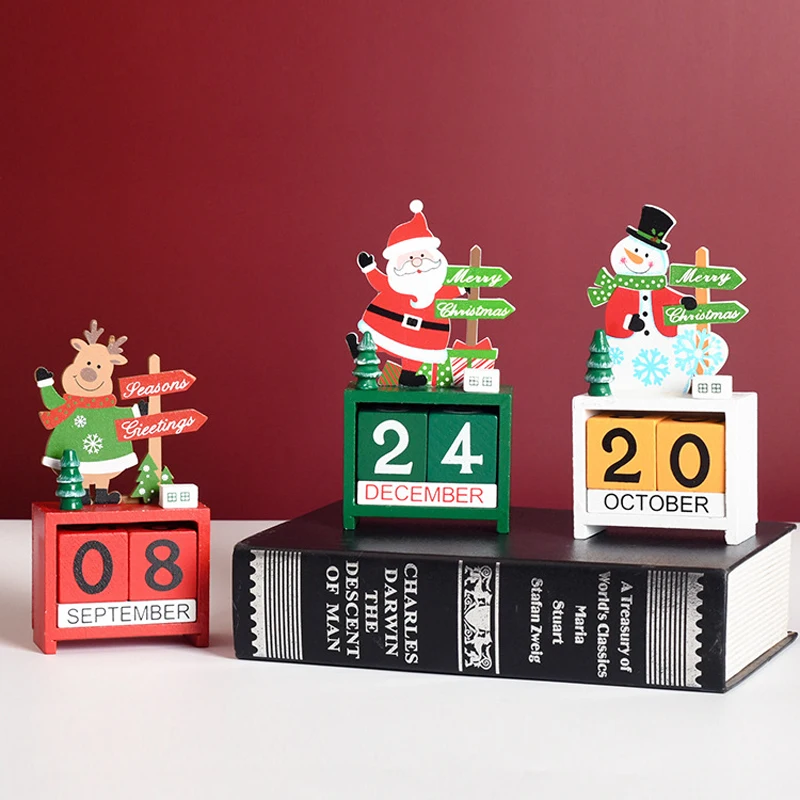 

Wooden Calendar Merry Christmas Decorations for Home Noel Xmas 2021 New Year Gifts Santa Claus Dolls Elf Deco Christmas Noel