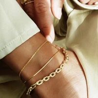 multi layer set gold color simple chain anklets for women beach foot jewelry leg chain ankle bracelets women jewelry accessories