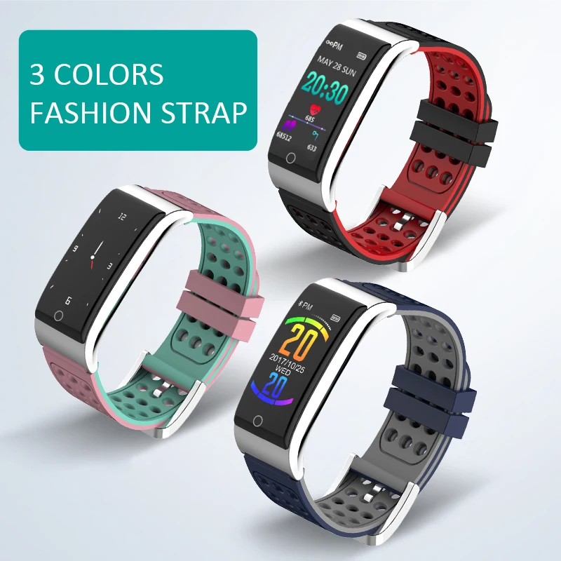 Смарт браслет E08 с измерением артериального давления ЭКГ ППГ фитнес трекер часы