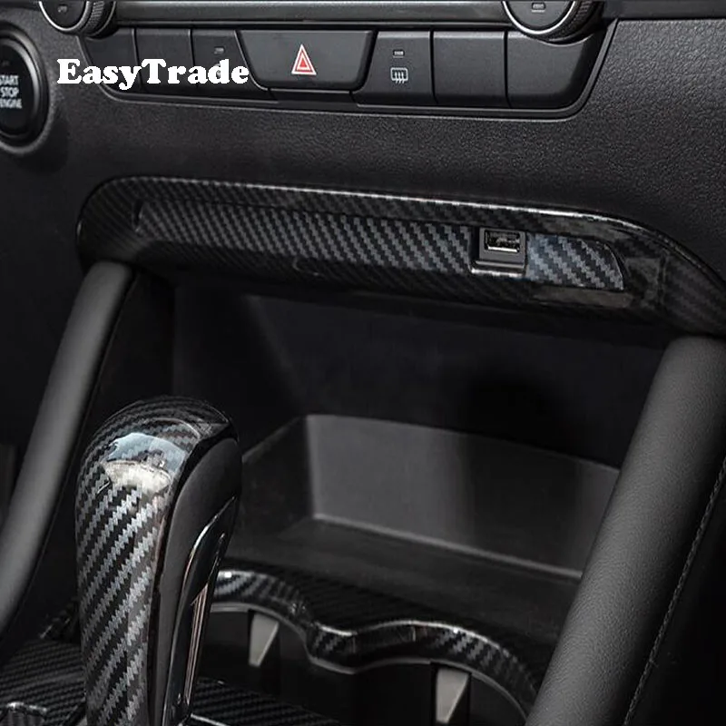 

Car Sticker Carbon Fiber Front USB Interface Panel Trim For Mazda 3 2020 Accessorie Interior Moldings Car Styling Accessories