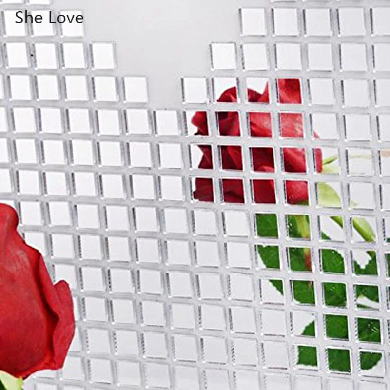 She Love, 100 шт./лот, мини квадратная стеклянная зеркальная мозаика, 2x2 см, для рукоделия, товары для домашнего творчества, украшения дома