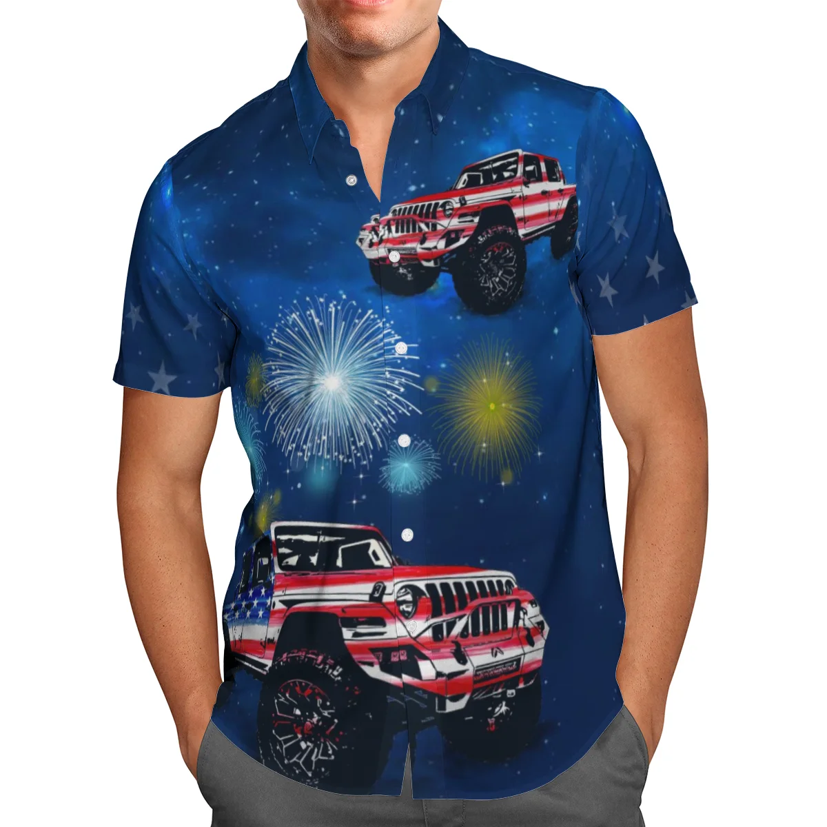 

Love Car Print Short Sleeve Shirts For Men Loose Cardigan Button Shirts Plus Size Hawaiian Style Summer 2021 Ventilated Shirt-73
