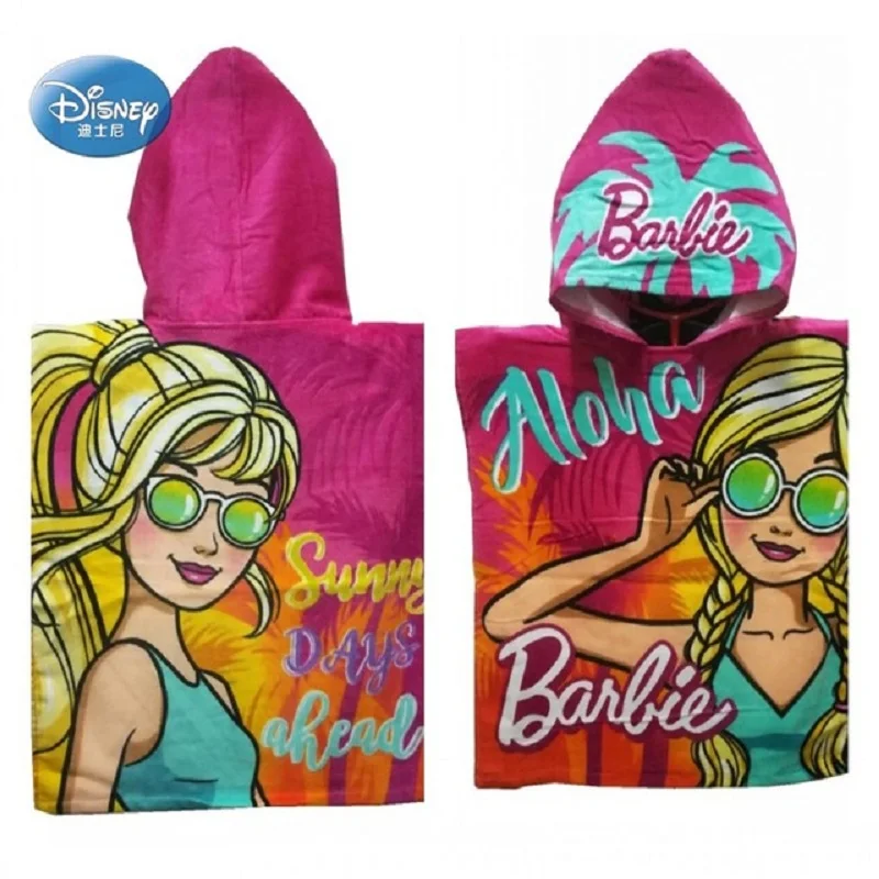 

Disney Cartoon Princess Aloha Banlie Baby Hooded Bath Towel Cotton% 55X115CM For Girls Kids Gift Beach Towel Swimming Poncho