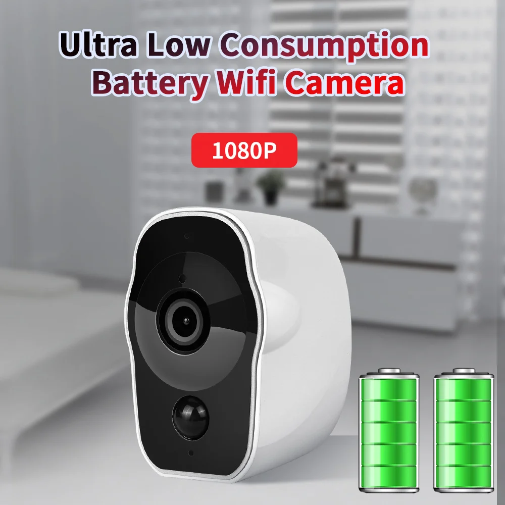 Беспроводная ip-камера с питанием от аккумулятора 1080 P, наружная Wifi камера, камера для внутреннего видеонаблюдения, перезаряжаемая/ИК/Запись/аудио/сигнализация