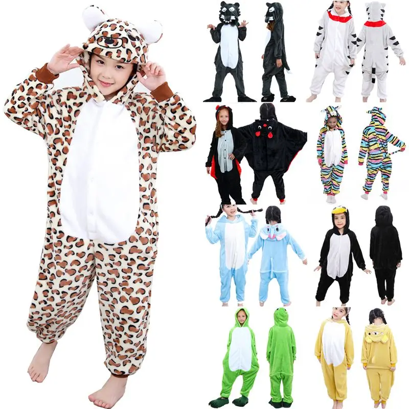 

Winter Flannel Soft Warm Children Kigurumi Pajamas Hooded Animal Cartoon Boys Pyjamas Set Cute Pajamas for Girls Kids Sleepwear