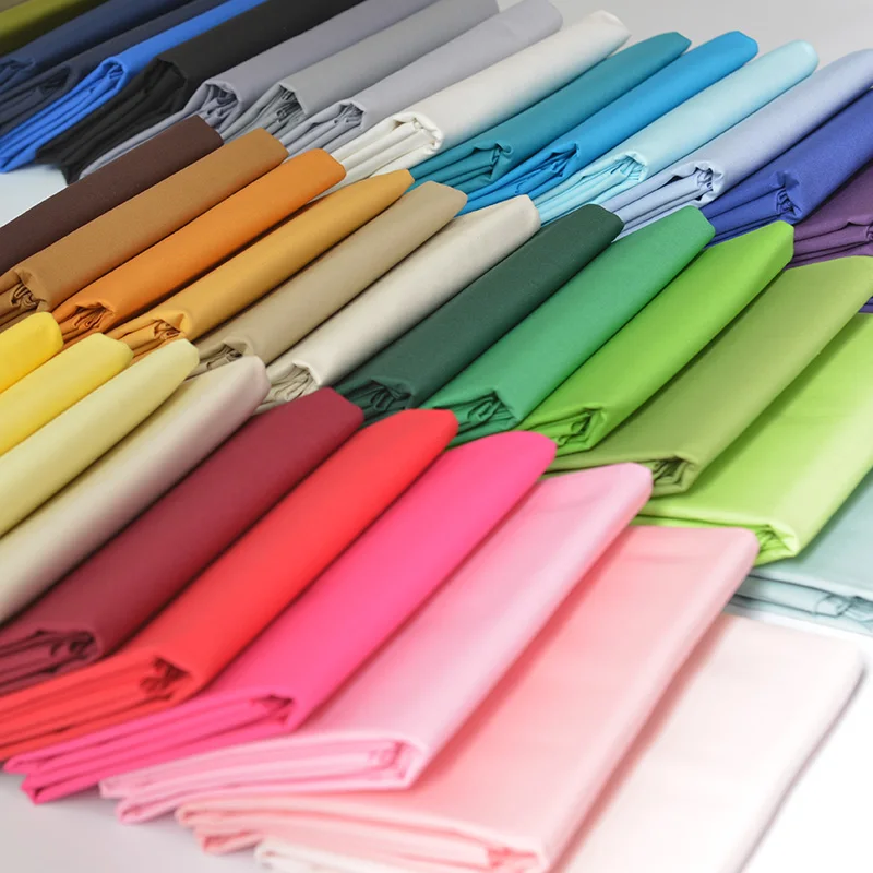

LazyChild Solid Color Poplin Cotton Fabric DIY Children's Wear Cloth Make Bedding Quilt Fabric for Girl Dress 160-180g/m