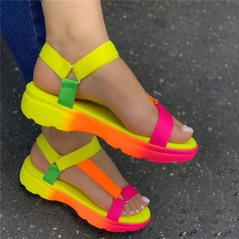 

Fashion Sandals Big Size 43 Multi Colors Casual Shoes Woman Flat Dropship Comfortable Sandals Female Light Sandalias De Mujer