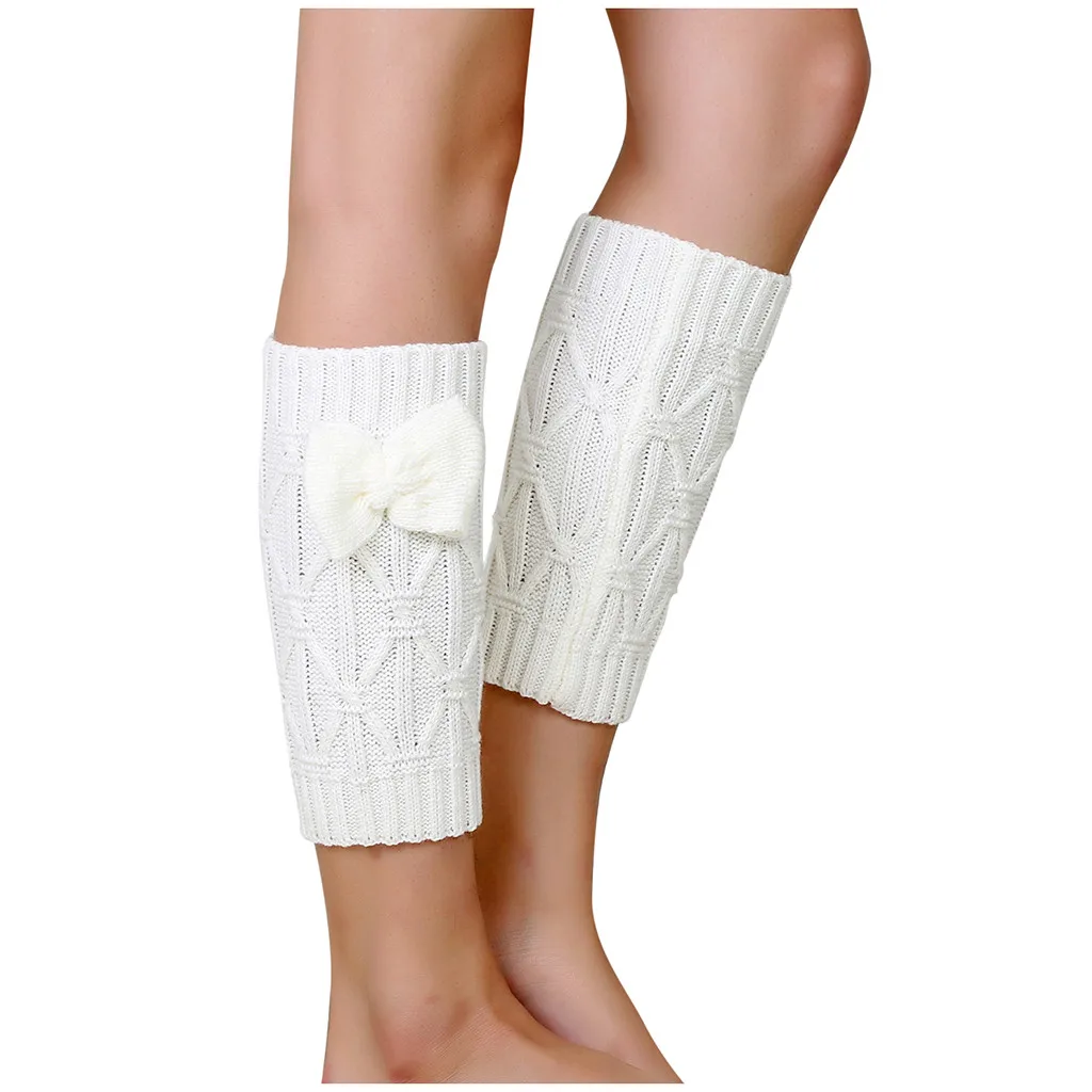 Гетры женские теплые носки длинные зимние вязаные однотонные гетры для обуви