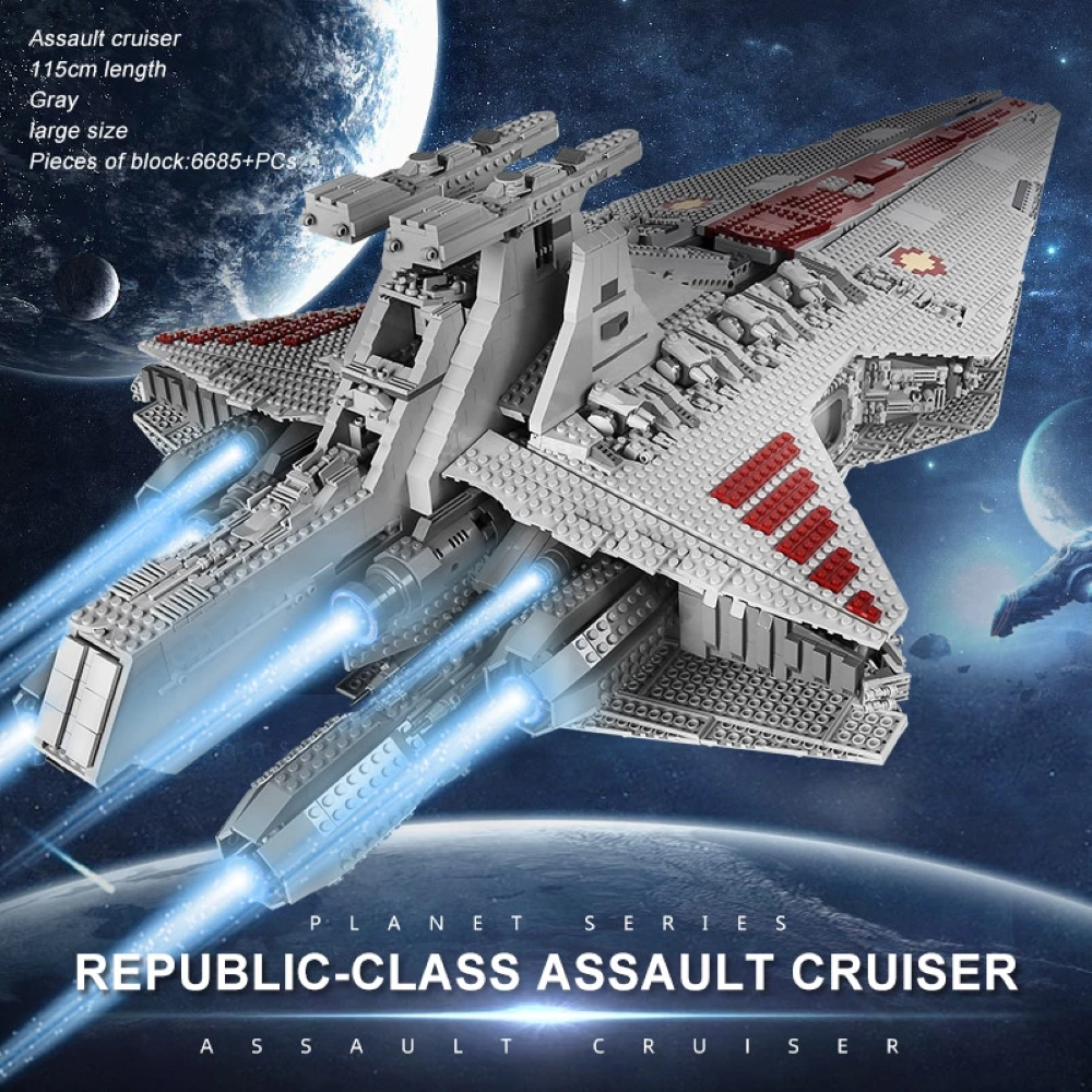 

MOULD KING MOC The Republic Attack Cruiser Models Building Blocks Bricks Space Warship Assemble DIY Educational Toys for Kids