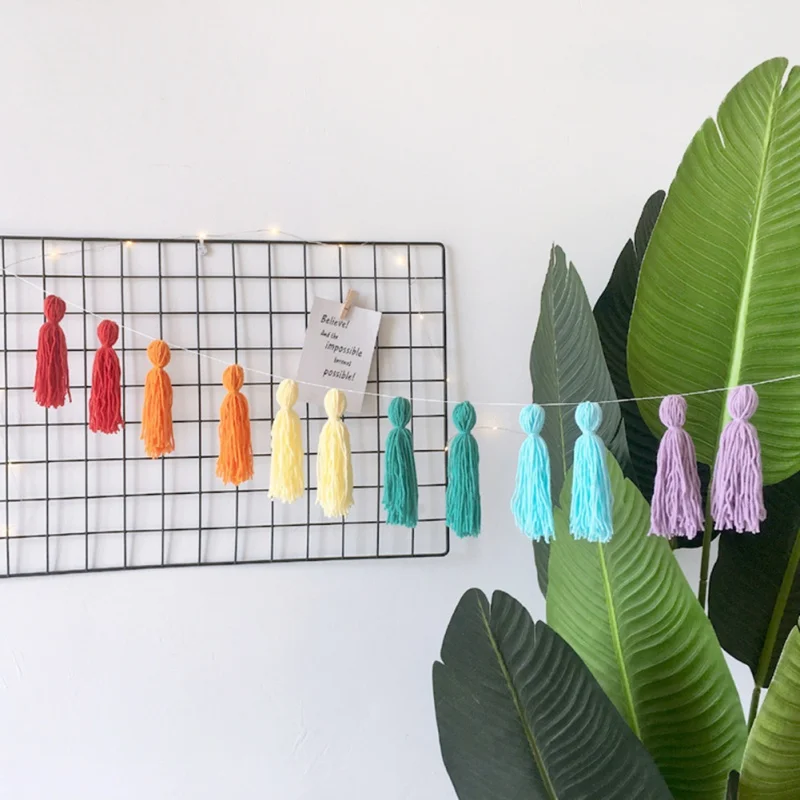 Скандинавская шерстяная нить INS настенные Подвесные Украшения ручной работы