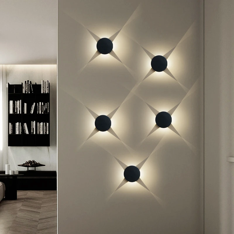 

Bedroom Wall Lamp Waterproof Courtyard Double Head Wall Washing Lamp Outdoor Creative Corridor Staircase Exterior Door Spotlight