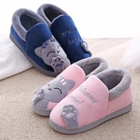women winter warm home slippers 2021 fashion cartoon cat slippers non slip house shoes couple lovers indoor bedroom footwear