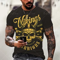 2021 new skull 3d printing men fashion t shirt summer casual short sleeved oversized all match loose t shirt clothes