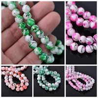 round color coated opaque glass 6mm 8mm loose spacer beads wholesale lot for jewelry making diy crafts findings