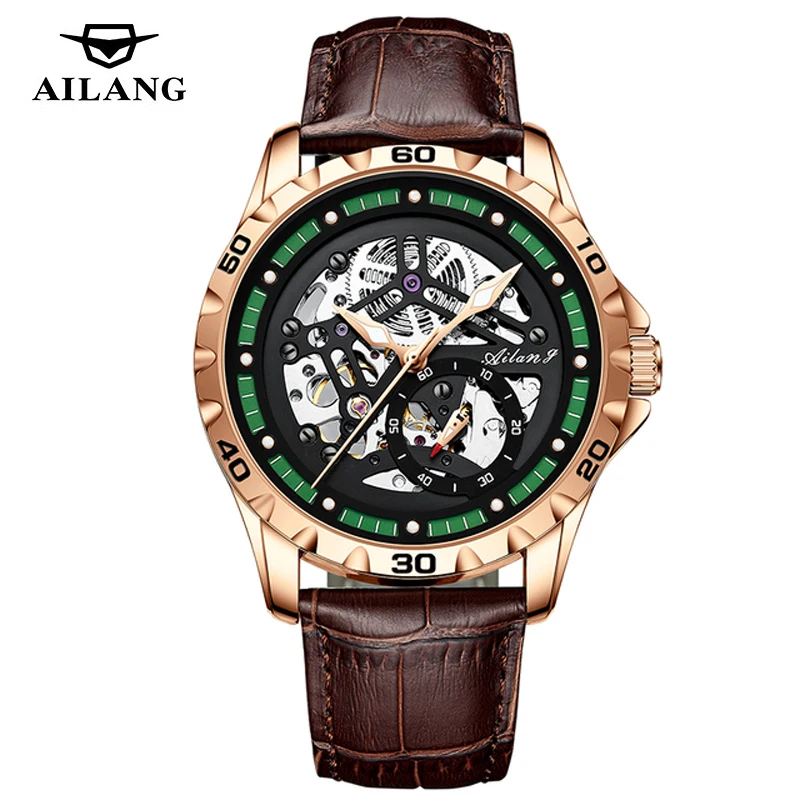 

Роскошные мужские светящиеся механические часы с автоподзаводом мужские часы розовое золото стальной чехол mekanik kol saati relogio