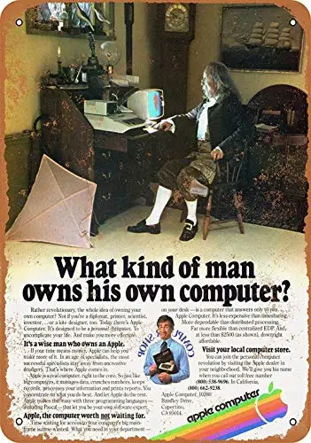 

8x12 металлический знак-Apple компьютер Бен-Франклин-Ретро Декор для стен домашний декор