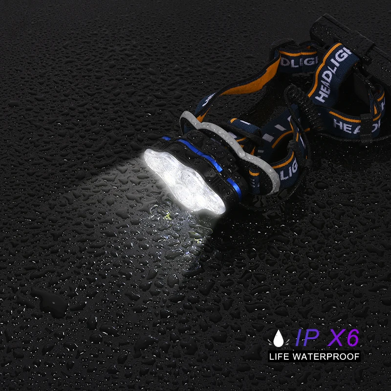 

GIJOE 2021 new led head light T6 Q5 head lamp portable cob light waterproof usb rechargeable use 2*18650 battery super bright