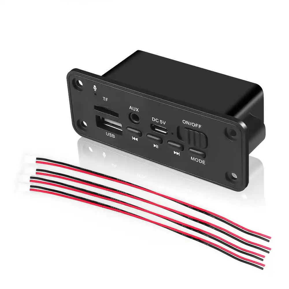 Черный Kebidu DC 5 в Bluetooth 5,0 MP3 плеер декодер доска 2x3 Вт динамик автомобильный модуль fm-радио TF USB AUX аудио для автомобиля громкой связи новейший - Цвет: Черный