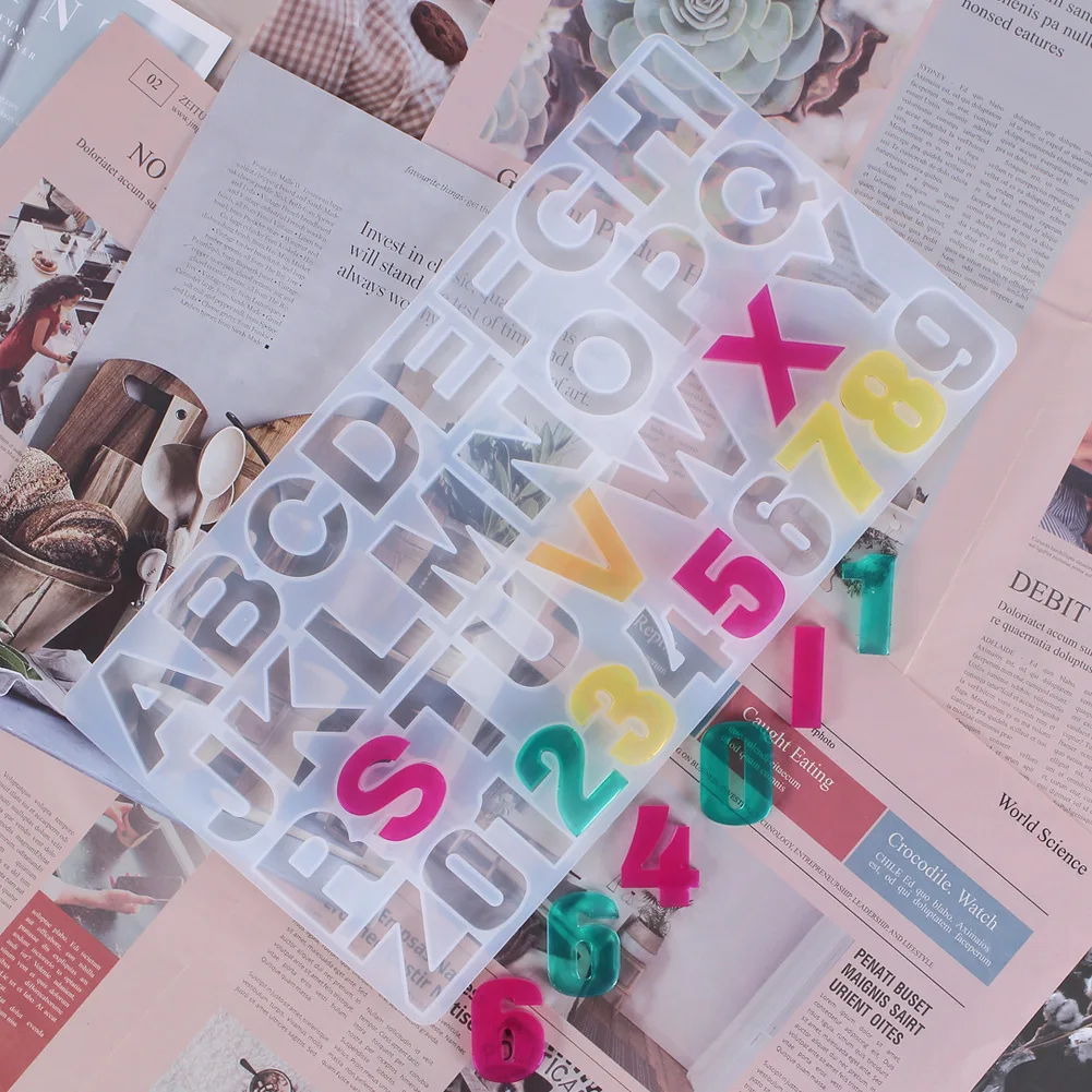 

DIY Crystal Epoxy Resin Alphanumeric Mould 26 Letter Mold Pendants Jewelry Making Tools