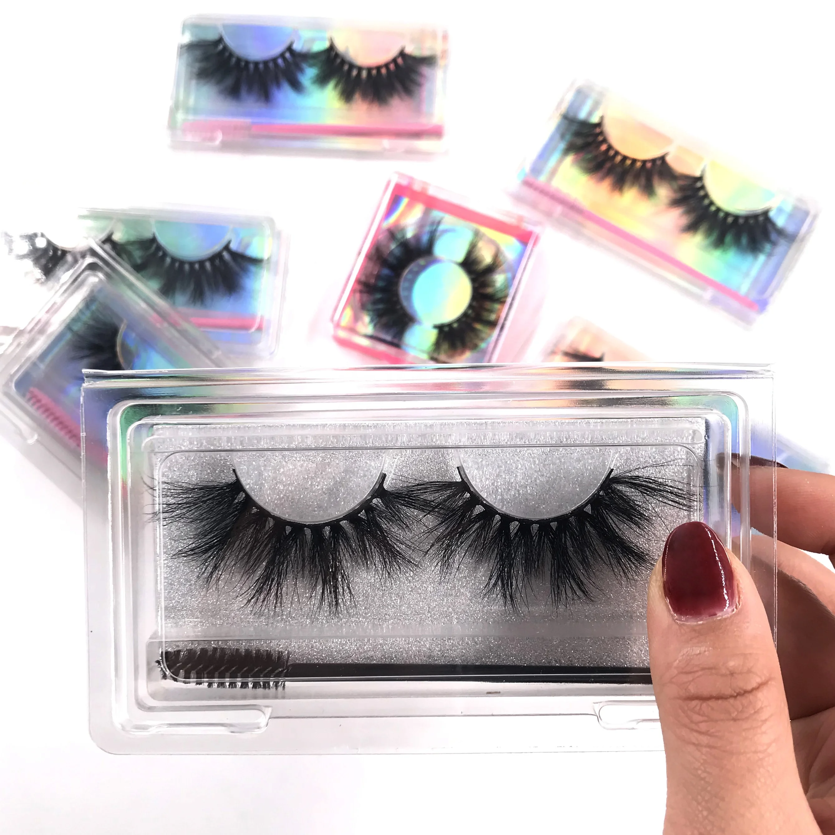Heyme 25mm 3D Mink Lashes Custom Box Logo Natural Eyelashes Dramatic False Faux Cils Makeup Wholesale Luxury Vendor | Красота и