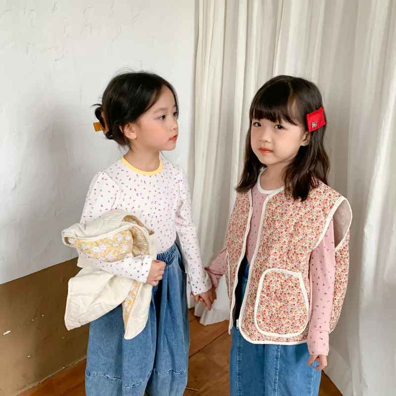 

MILANCEL 2021 Autumn Kids Clothes Floral Blouse Long Sleeve T-shirt Cotton Girls Tees Korean Tops Baby Girls Clothes