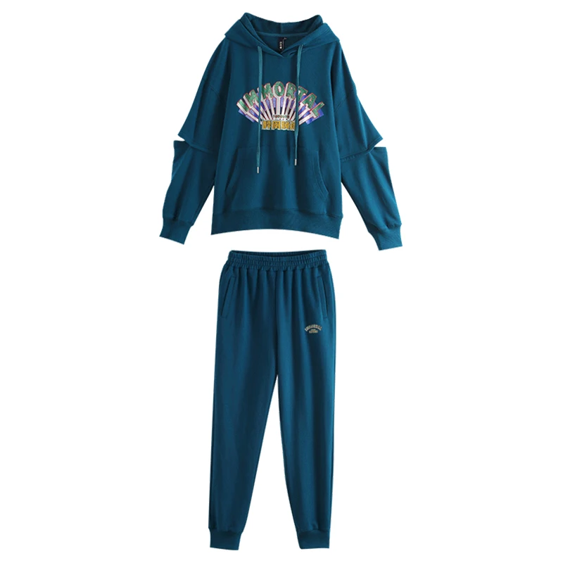 Толстовки и штаны Toyouth Женская толстовка с вышивкой дырками спортивные костюмы