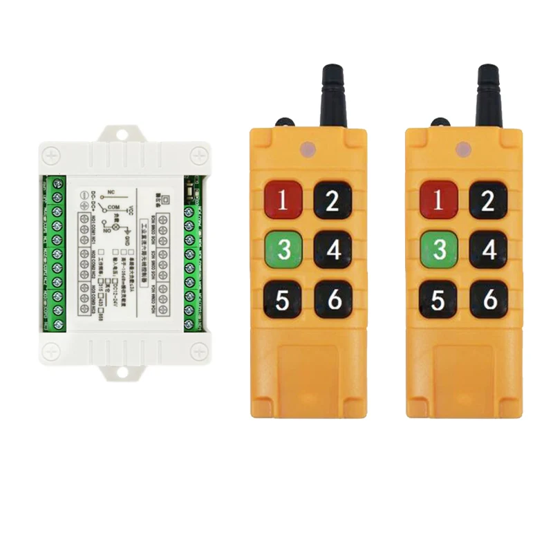

Universal 2000m DC12V 24V 6CH Wireless Remote Control LED Light Switch Relay Output Radio RF Transmitter And 433MHz Receiver