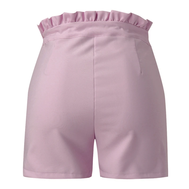 

2021 New Fashion Solid Color High Waist Button Ruffled Beaded Summer Women Shorts Button Ruffled Beaded Summer Women Shorts