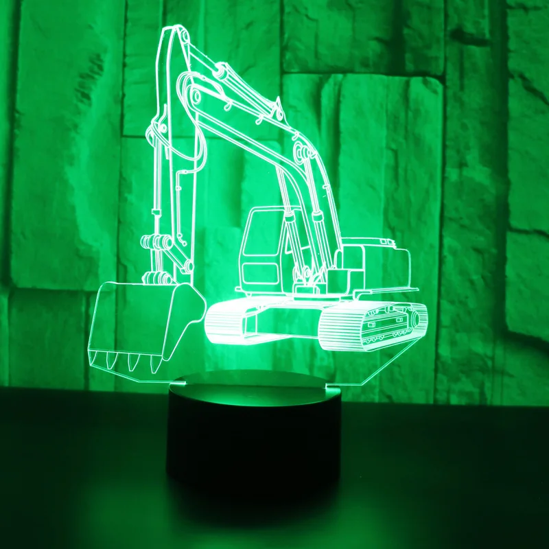 3D светодиодный ночной Светильник экскаватор с 7 цветов светильник для украшения