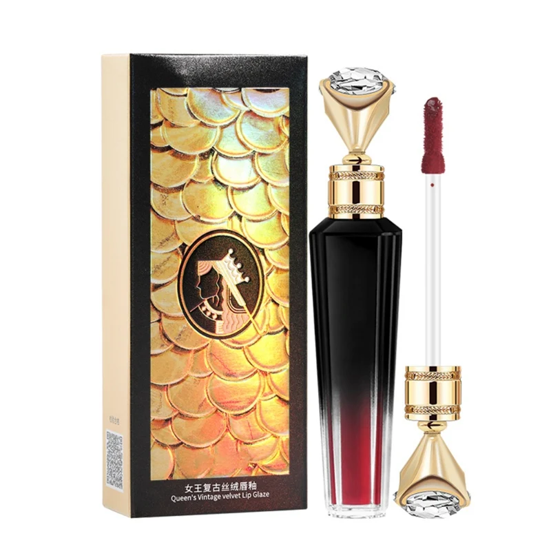 Блестящий черный блестящий бархатный блеск для губ водостойкий матовый стойкий