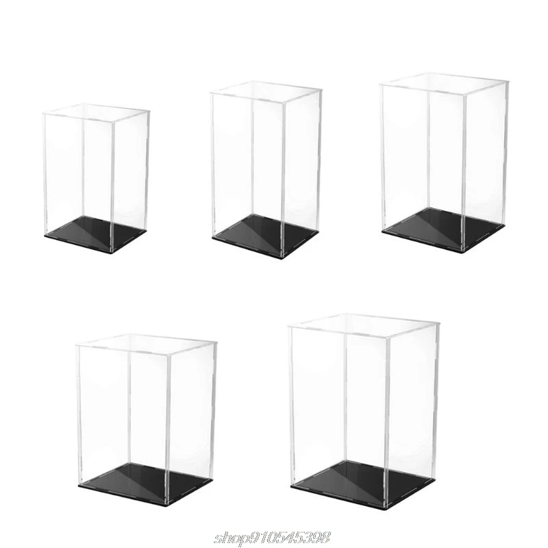 

Clear Acrylic Display Case Black Base Dustproof Protection Model Toy Show Box Action Figures Showcase D22 20 Dropshipping