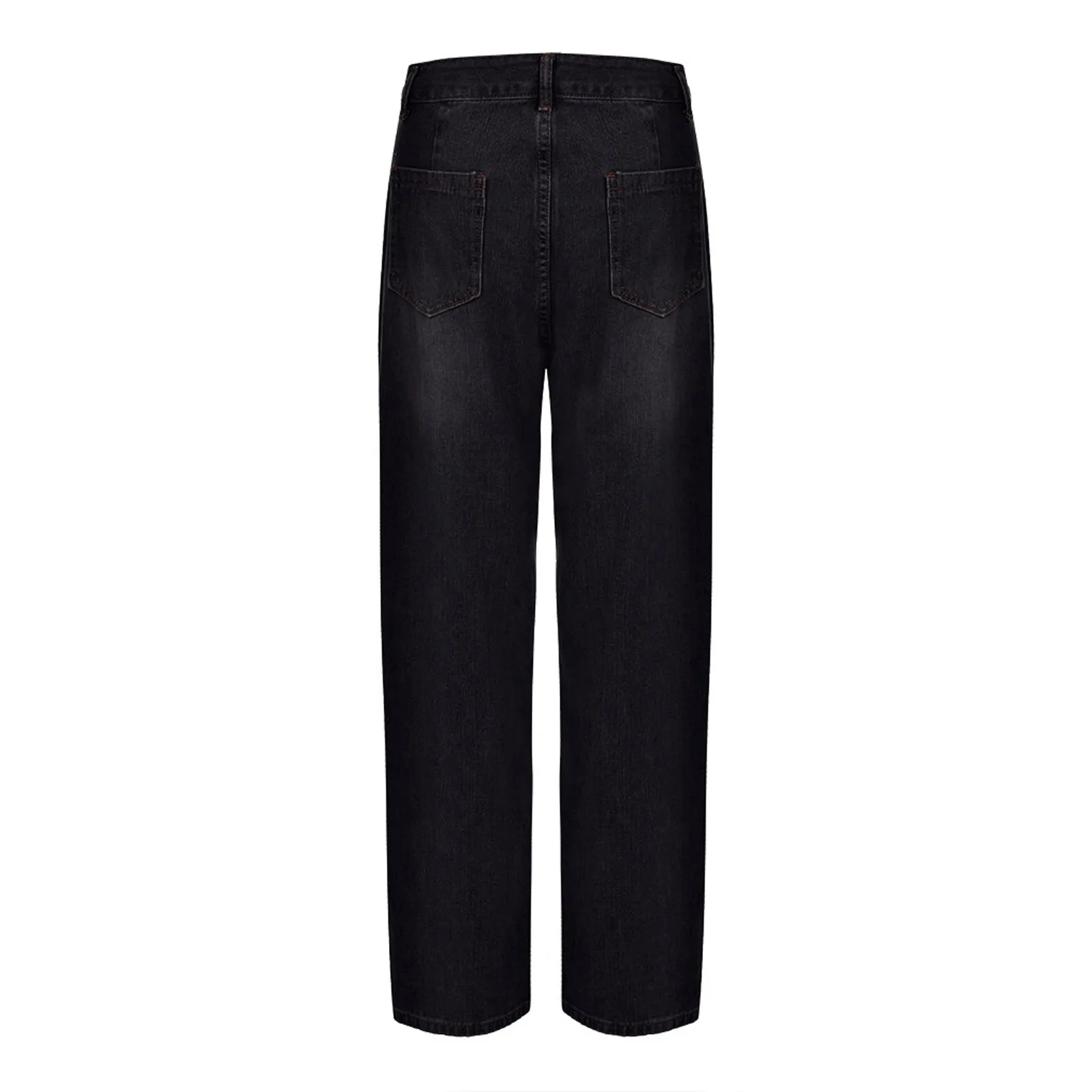 

2021 New Sunflower Printing Pockets High-Waisted Slimming Straight-leg Jeans Women's Fashion Casual High Street Loose Long Pants