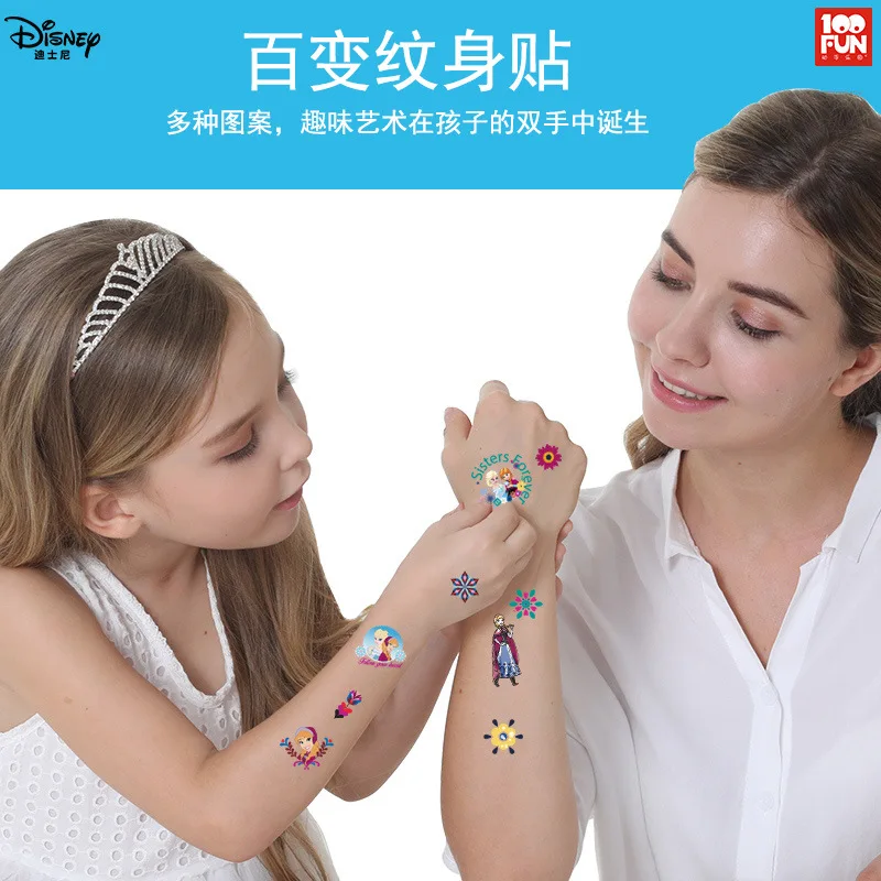 Disney new girls frozen 2 принцесса тату наклейка для ногтей косметика макияж коробка набор