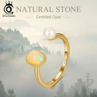 ORSA JEWELS, регулируемое кольцо ручной работы из серебра 925 пробы с 100% натуральным опалом и культивированным жемчугом, Женское кольцо GMR02