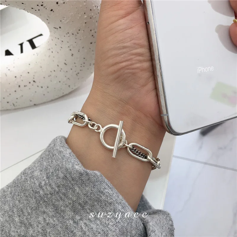 New Silver Gold Queen Head Coin Pendant Chain Double Layer OT Buckle Charm Bracelet Gifts Women Men Party Punk Jewelry Findings | Украшения