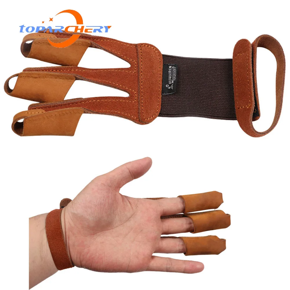 Защита для пальцев Защитная перчатка трех профессиональный лук стрельбы из лука