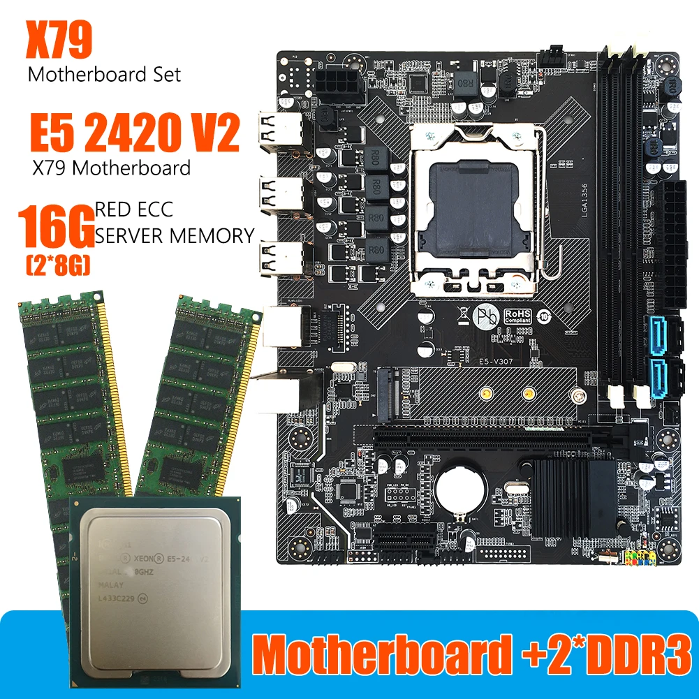 

Комплект материнской платы X79 LGA1356 с ЦП Xeon E5 2420 V2 2x4 ГБ/8 ГБ 1333 МГц DDR3 ECC память с поддержкой PCI-E M.2