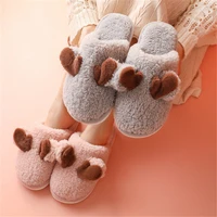 jianbudan new girl plush slippers home cotton shoes womens mens indoor warm slippers comfortable cotton non slip slippers