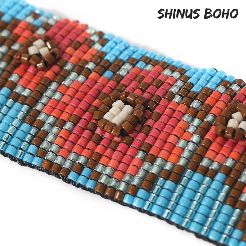 Браслеты манжеты SHINUSBOHO женские ювелирные украшения в стиле бохо с 3D цветами