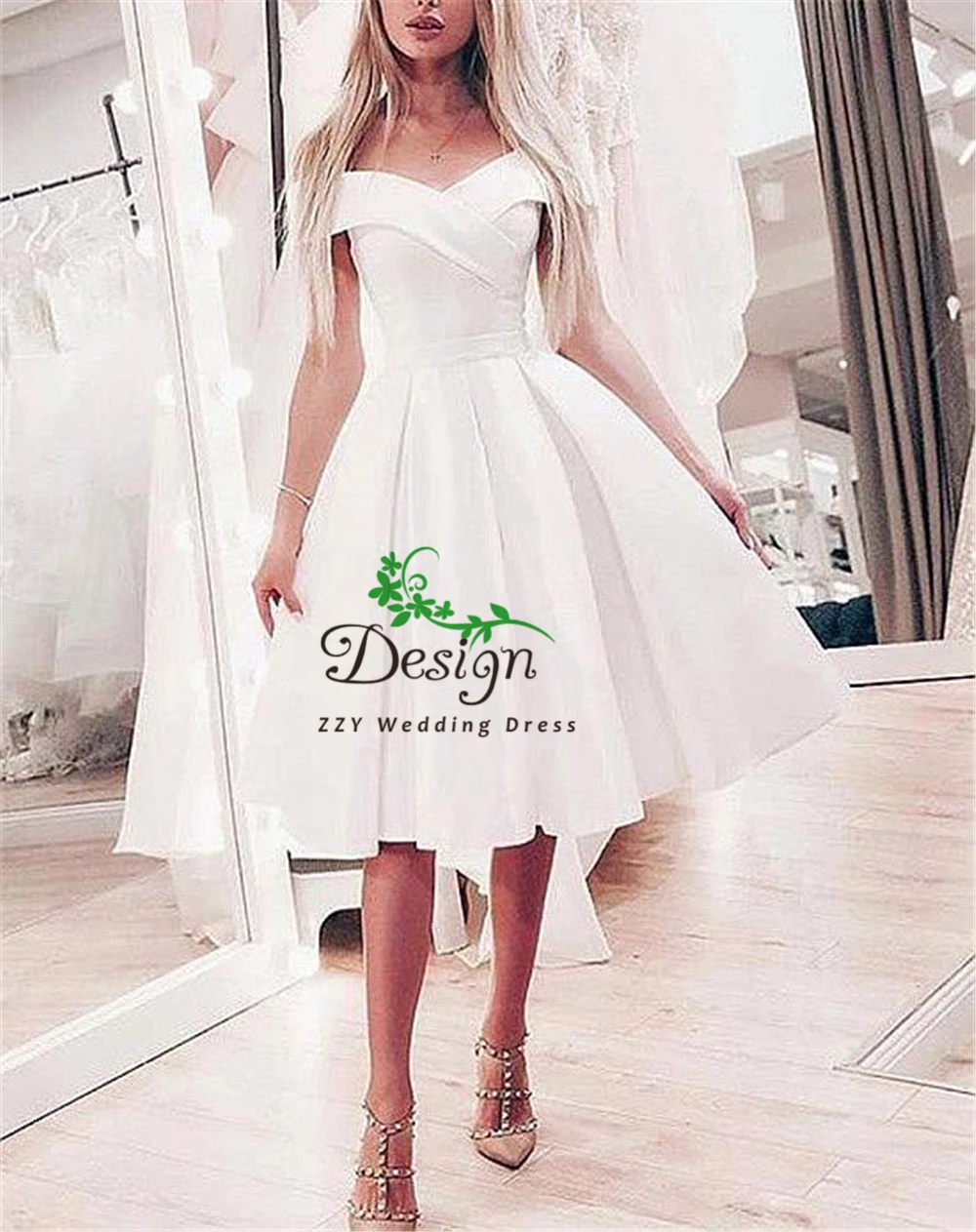 

Простое бальное платье с V-образным вырезом, атласное платье на шнуровке, 2020, плиссированное короткое платье до колен, изготовленное на зака...