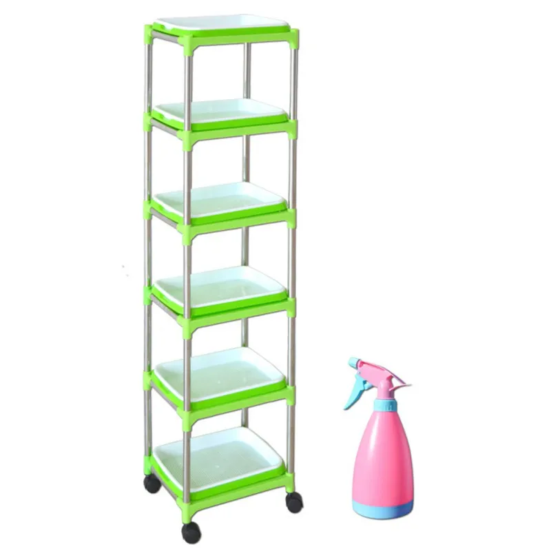 

Practical and durable plant rack Green Single Row 3/4/5/6 Tier Stainless Steel Seedling Tray Stand Multilayer Plant Pot