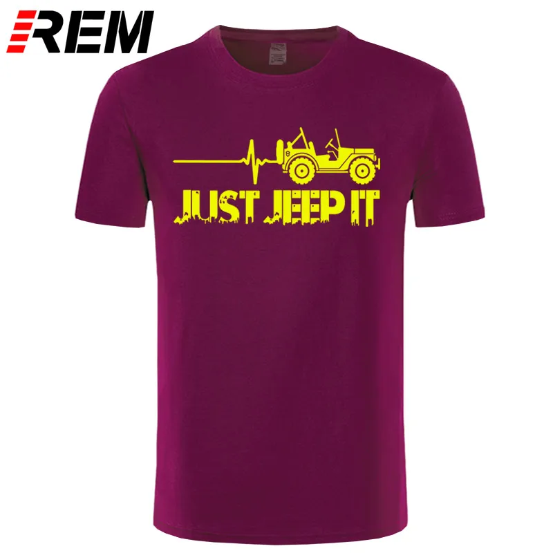 maroon yellow Футболка с принтом «Just Jeeps It Heartbeat», новая модная летняя футболка с круглым вырезом и надписью «Sunlight» - Цвет: maroon yellow