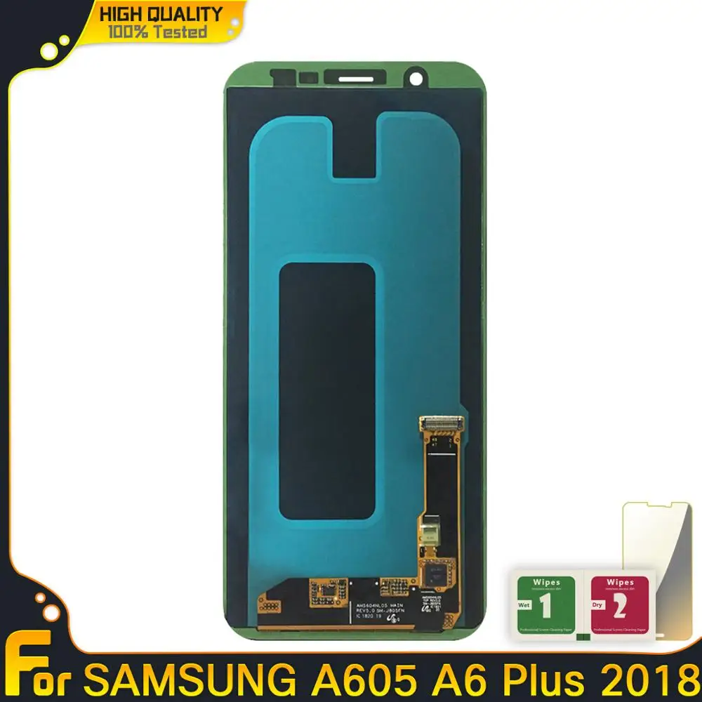100% протестированный рабочий ЖК-дисплей для Samsung Galaxy A6 Plus 2018 A605 + ЖК-сенсорный экран